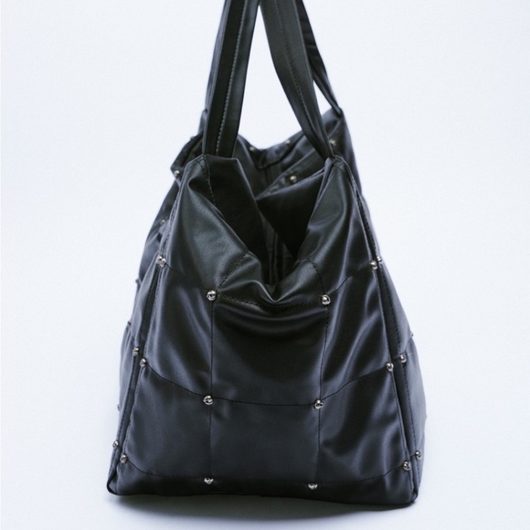 ZARA Large Studded Maxi Bucket Bag BNWT - Picture 3 of 8
